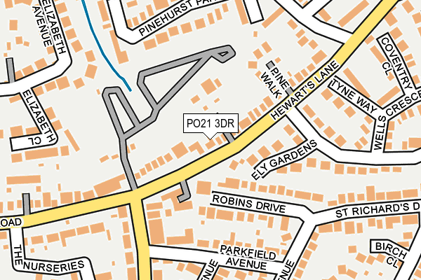 PO21 3DR map - OS OpenMap – Local (Ordnance Survey)