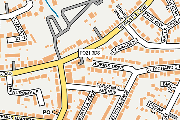 PO21 3DS map - OS OpenMap – Local (Ordnance Survey)