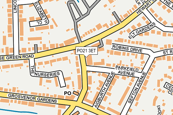 PO21 3ET map - OS OpenMap – Local (Ordnance Survey)