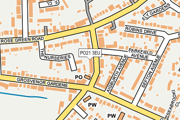 PO21 3EU map - OS OpenMap – Local (Ordnance Survey)