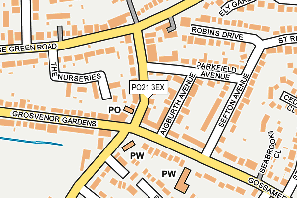 PO21 3EX map - OS OpenMap – Local (Ordnance Survey)