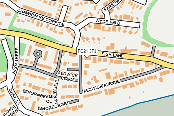 PO21 3FJ map - OS OpenMap – Local (Ordnance Survey)