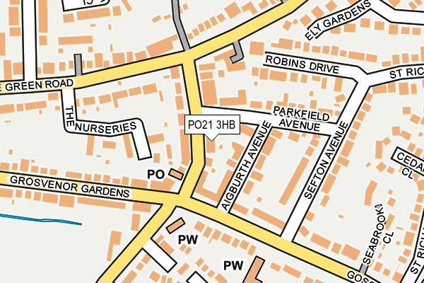 PO21 3HB map - OS OpenMap – Local (Ordnance Survey)