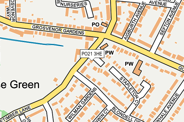 PO21 3HE map - OS OpenMap – Local (Ordnance Survey)