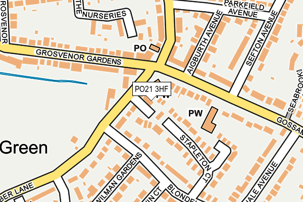 PO21 3HF map - OS OpenMap – Local (Ordnance Survey)