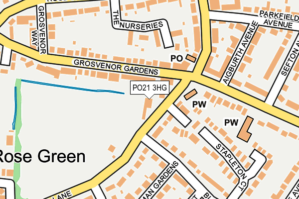 PO21 3HG map - OS OpenMap – Local (Ordnance Survey)