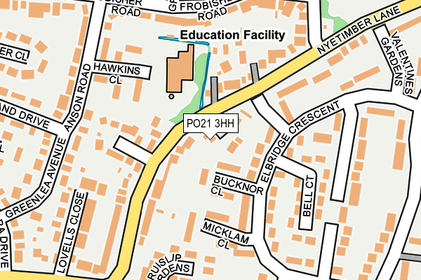 PO21 3HH map - OS OpenMap – Local (Ordnance Survey)