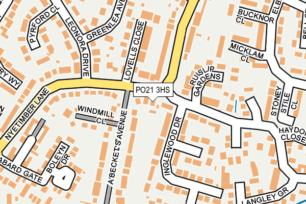 PO21 3HS map - OS OpenMap – Local (Ordnance Survey)