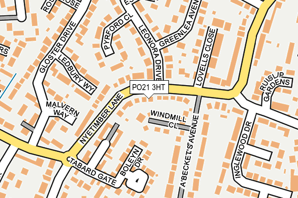 PO21 3HT map - OS OpenMap – Local (Ordnance Survey)