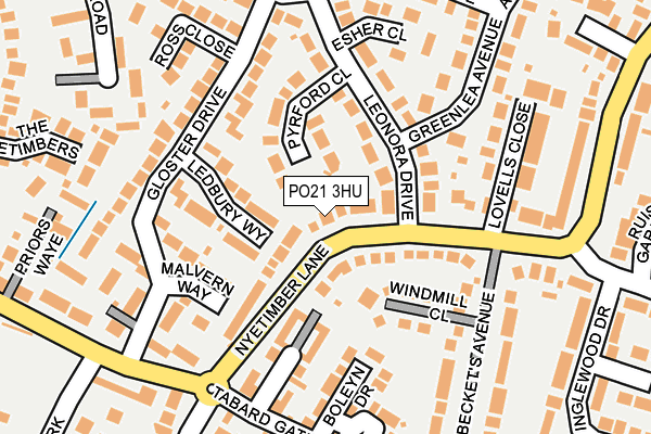 PO21 3HU map - OS OpenMap – Local (Ordnance Survey)