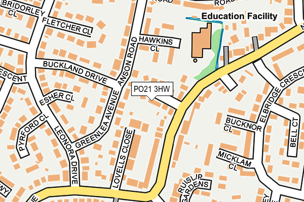 PO21 3HW map - OS OpenMap – Local (Ordnance Survey)