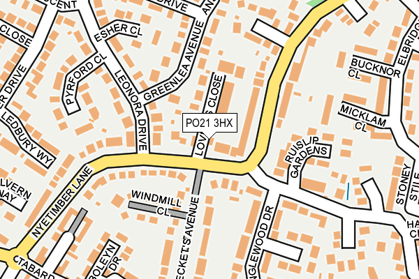 PO21 3HX map - OS OpenMap – Local (Ordnance Survey)