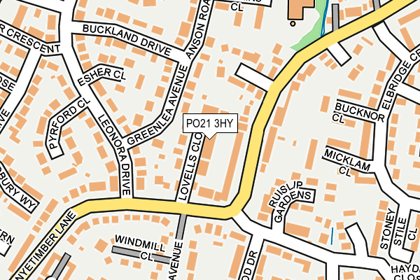 PO21 3HY map - OS OpenMap – Local (Ordnance Survey)