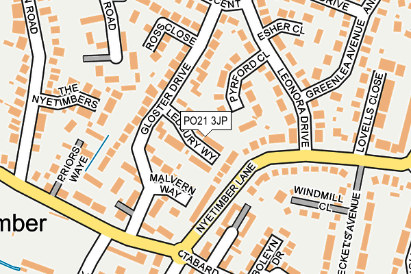 PO21 3JP map - OS OpenMap – Local (Ordnance Survey)