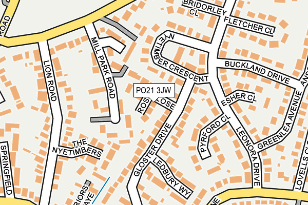 PO21 3JW map - OS OpenMap – Local (Ordnance Survey)