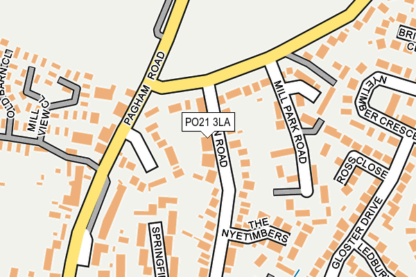 PO21 3LA map - OS OpenMap – Local (Ordnance Survey)