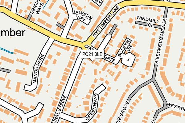 PO21 3LE map - OS OpenMap – Local (Ordnance Survey)
