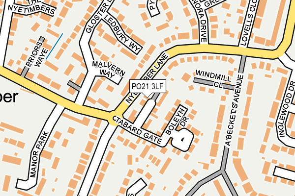 PO21 3LF map - OS OpenMap – Local (Ordnance Survey)
