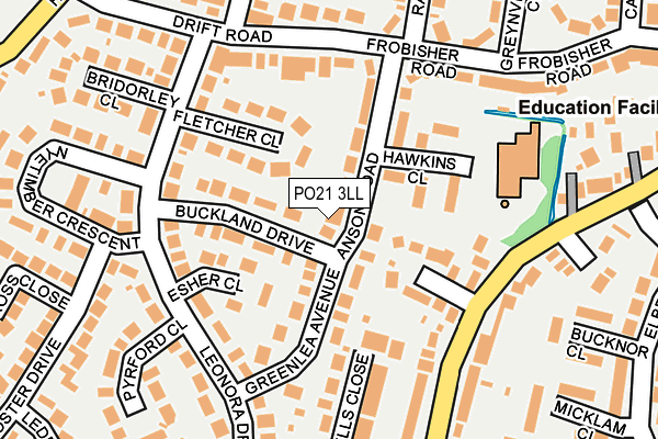 PO21 3LL map - OS OpenMap – Local (Ordnance Survey)