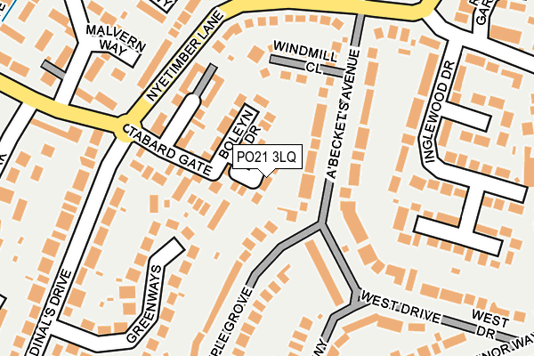 PO21 3LQ map - OS OpenMap – Local (Ordnance Survey)