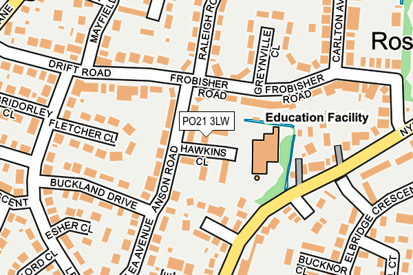 PO21 3LW map - OS OpenMap – Local (Ordnance Survey)
