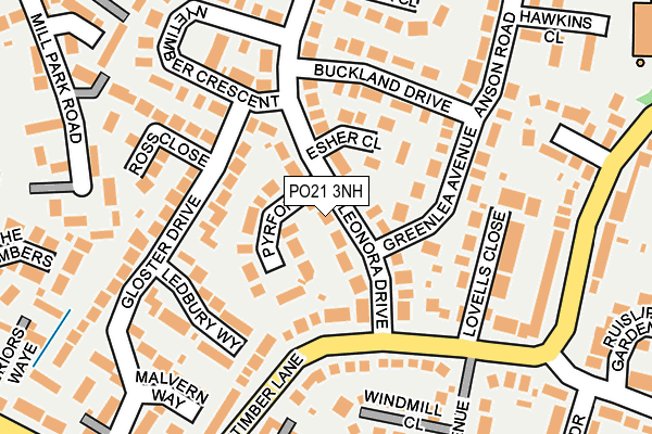 PO21 3NH map - OS OpenMap – Local (Ordnance Survey)