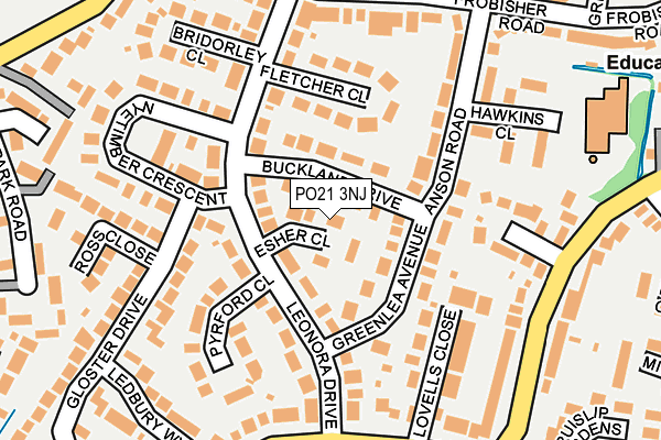 PO21 3NJ map - OS OpenMap – Local (Ordnance Survey)