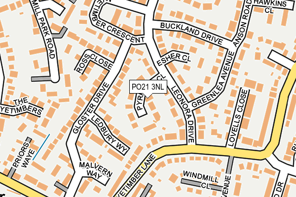 PO21 3NL map - OS OpenMap – Local (Ordnance Survey)