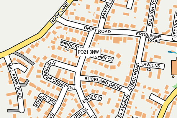PO21 3NW map - OS OpenMap – Local (Ordnance Survey)