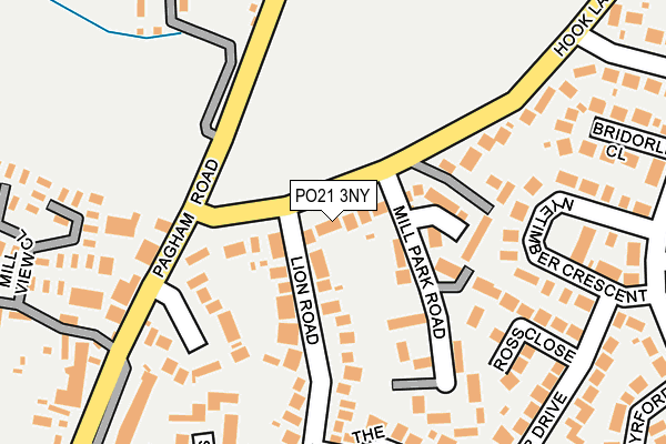 PO21 3NY map - OS OpenMap – Local (Ordnance Survey)