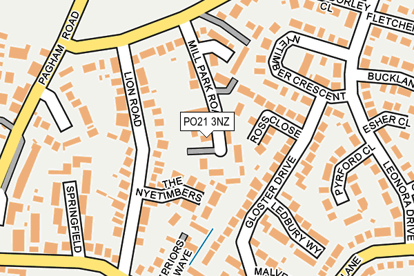 PO21 3NZ map - OS OpenMap – Local (Ordnance Survey)