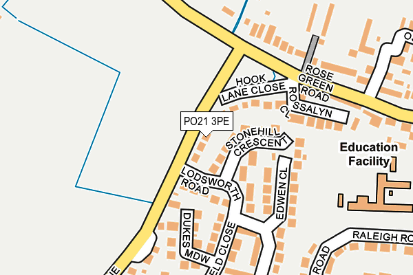 PO21 3PE map - OS OpenMap – Local (Ordnance Survey)
