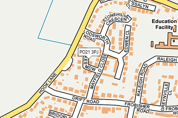 PO21 3PJ map - OS OpenMap – Local (Ordnance Survey)