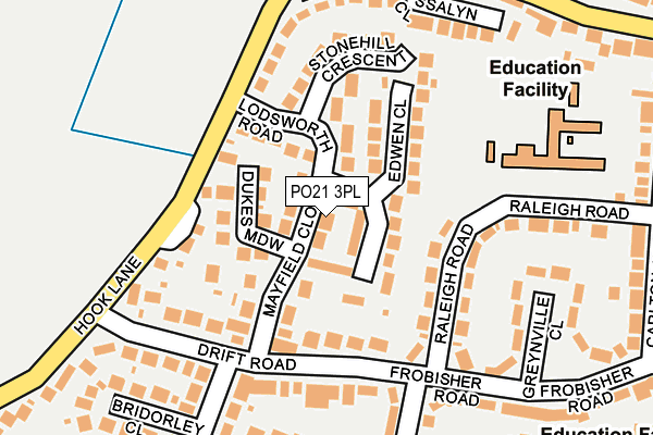 PO21 3PL map - OS OpenMap – Local (Ordnance Survey)