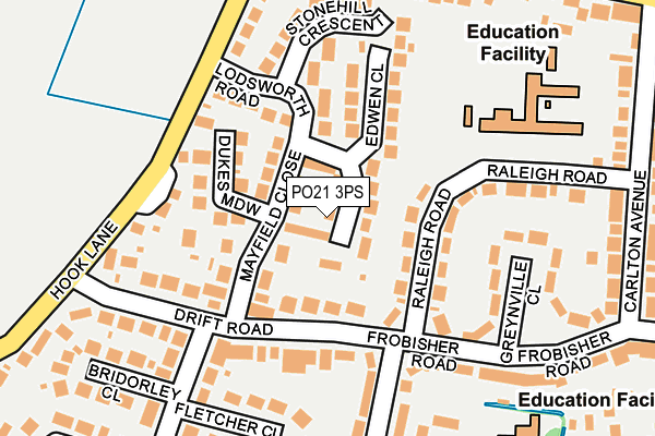 PO21 3PS map - OS OpenMap – Local (Ordnance Survey)