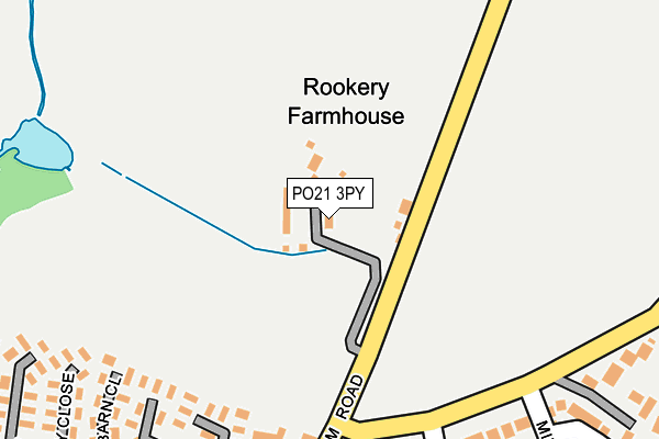 PO21 3PY map - OS OpenMap – Local (Ordnance Survey)