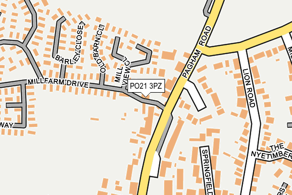 PO21 3PZ map - OS OpenMap – Local (Ordnance Survey)