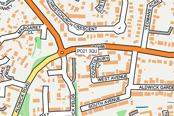 PO21 3QU map - OS OpenMap – Local (Ordnance Survey)