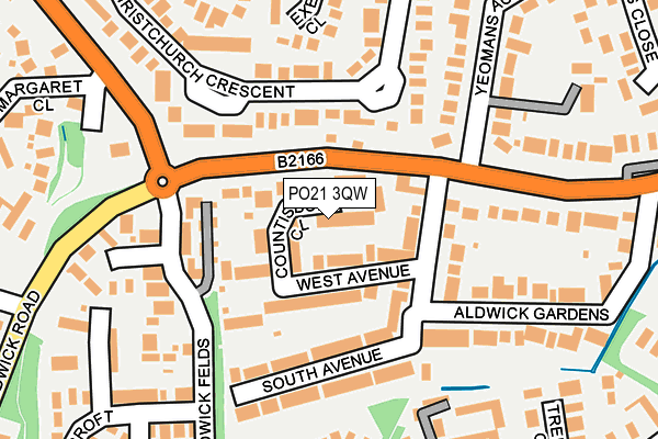 PO21 3QW map - OS OpenMap – Local (Ordnance Survey)