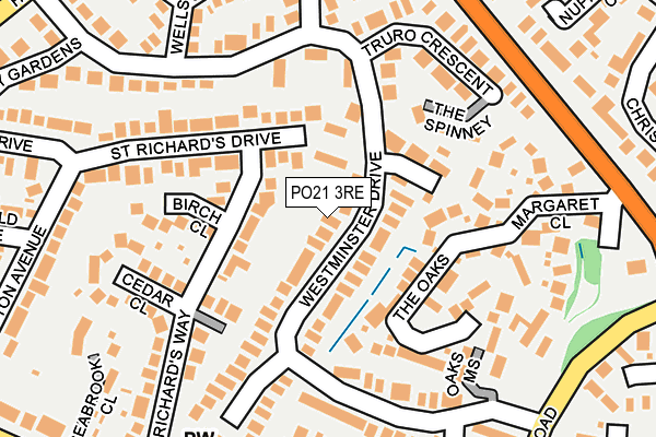 PO21 3RE map - OS OpenMap – Local (Ordnance Survey)