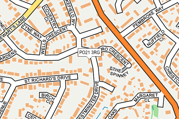PO21 3RG map - OS OpenMap – Local (Ordnance Survey)