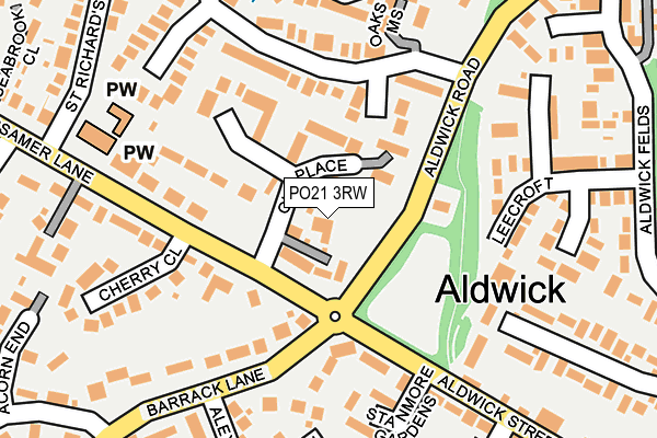 PO21 3RW map - OS OpenMap – Local (Ordnance Survey)