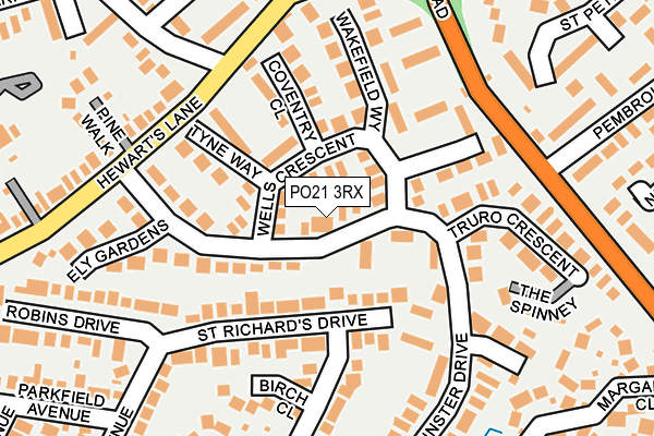 PO21 3RX map - OS OpenMap – Local (Ordnance Survey)