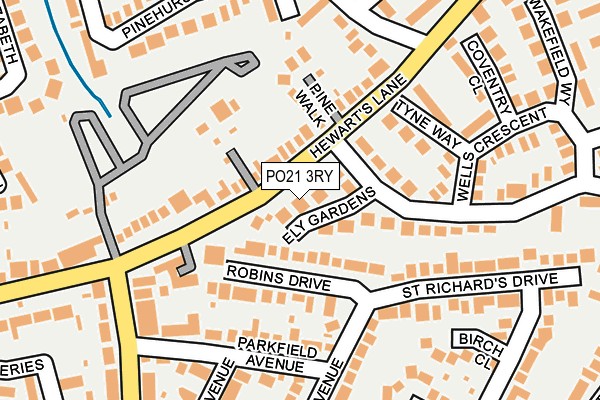 PO21 3RY map - OS OpenMap – Local (Ordnance Survey)