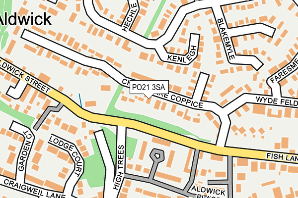 PO21 3SA map - OS OpenMap – Local (Ordnance Survey)