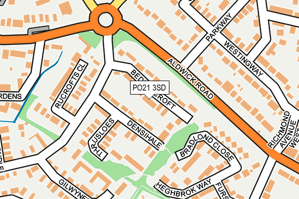 PO21 3SD map - OS OpenMap – Local (Ordnance Survey)