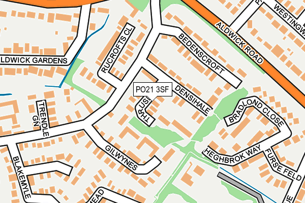 PO21 3SF map - OS OpenMap – Local (Ordnance Survey)