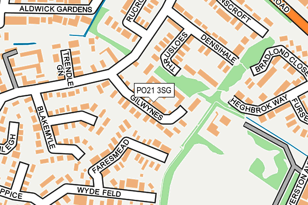 PO21 3SG map - OS OpenMap – Local (Ordnance Survey)