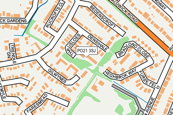 PO21 3SJ map - OS OpenMap – Local (Ordnance Survey)