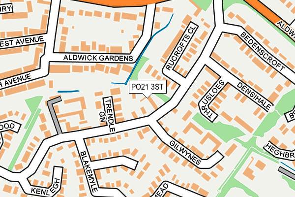 PO21 3ST map - OS OpenMap – Local (Ordnance Survey)